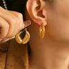 Серьги с узором в виде перьев и крыльев Fashion Sense, ретро-дизайн, титановая сталь с покрытием из настоящего золота 18 карат, женские ювелирные изделия