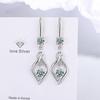 925 Silver Fashion Temperament Hollow Geometric Pink White Blue Zircon Earrings Birthday Party Anniversary Gift