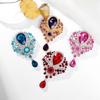 Women Crystal Water Drop Pendant Brooch Rhinestone Clothing Accessories Pin