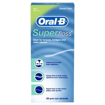 Oral-B Super Dental Floss со вкусом мяты, 1 упаковка, 50 шт.