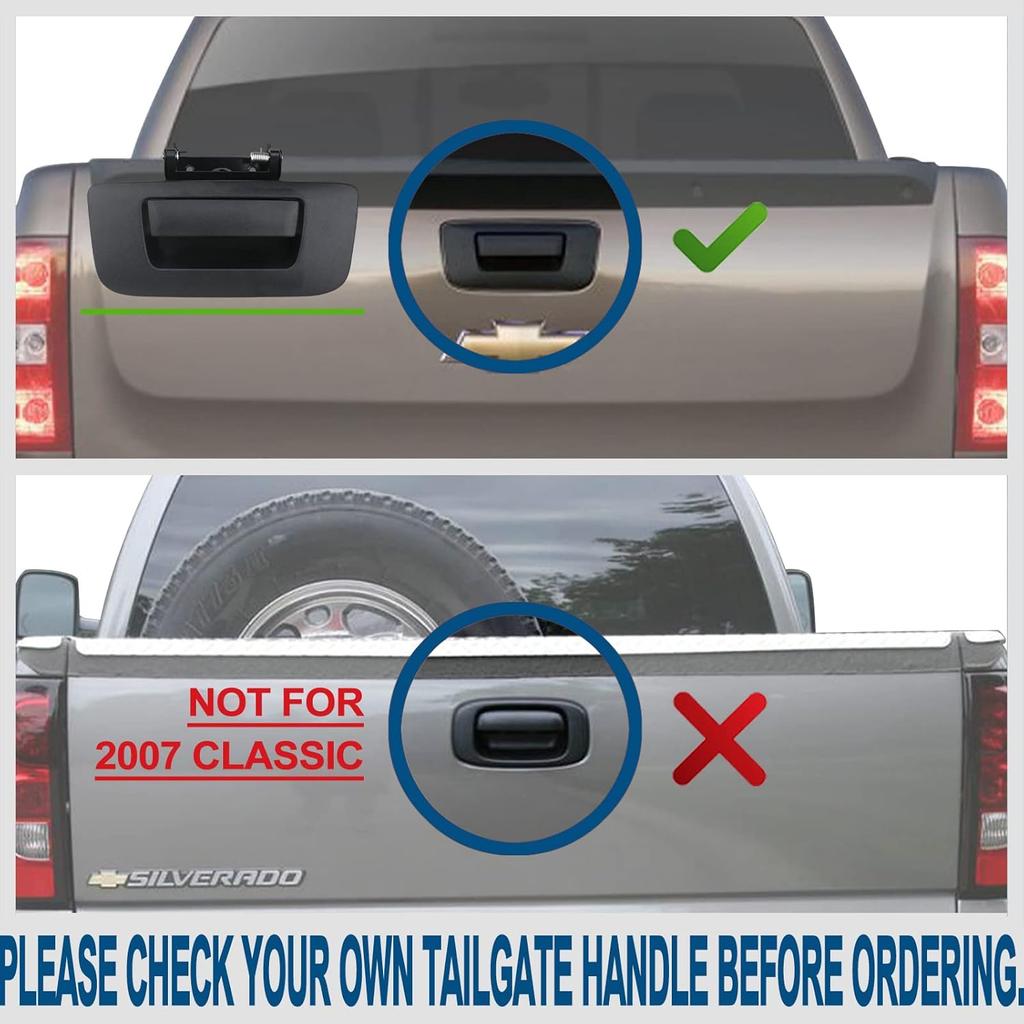 APPERFiT Tailgate Handle Latch W/Bezel Cover 20955300 22755303 Compatible With 2007-2014 Chevrolet Chevy Silverado GMC Sierra 1500 2500 3500 Rear