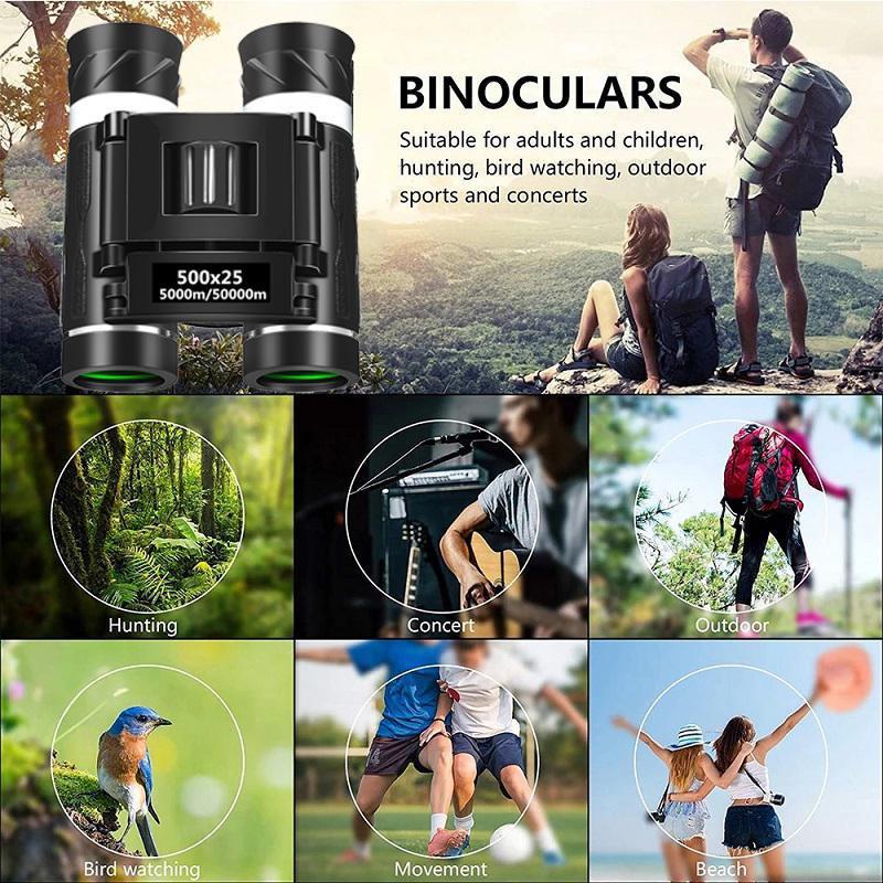 Binoculars Long Range Hd Folding Low Light Night Vision 4k Telescope For Hunting Tourism Outdoor