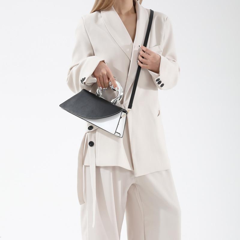 Сочетание цветов новая модная текстура 225 контрастных цветов весенняя повседневная простая сумка-мессенджер металлическая портативная маленькая квадратная сумка женская