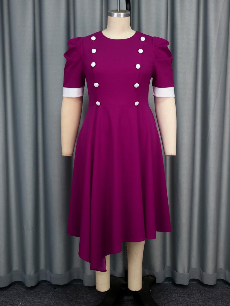 Платье А-силуэта с круглым вырезом и короткими рукавами в стиле колор-блок, элегантный летний стиль, вдохновленный платьями для выпускного от Shein, длинные платья для выпускного для женщин