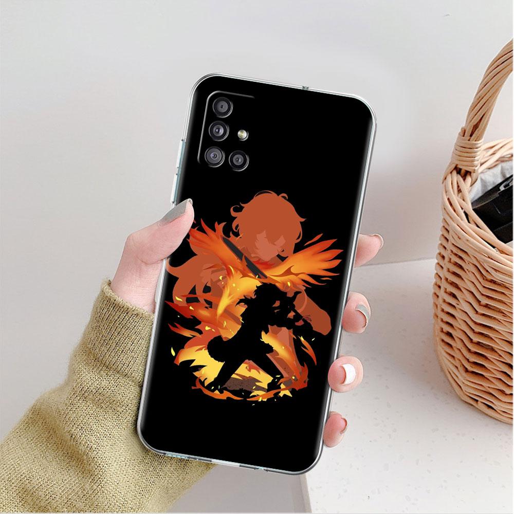 Прозрачный чехол для Samsung Galaxy A52 A12 A51 A32 A21s A71 A32 A22 50 A70 A31 A72 5G, чехол для телефона аниме Genshin Impact
