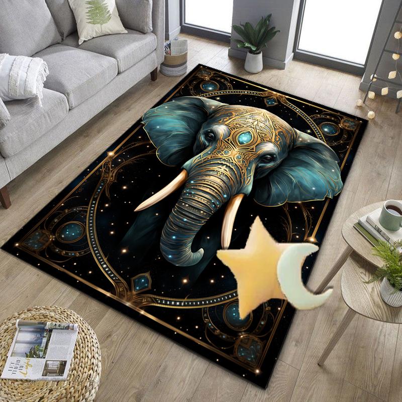 Ethereal Elephant Under The Moon Office Rug Chair Mat, Entryway Carpet, Suitable for Front Door, Bedroom, Living Room, Desk, Holiday Gift