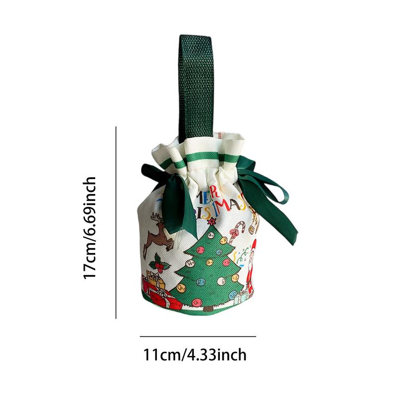 Christmas Bags With Drawstring Christmas Cute Canvas Bag Christmas Trees And Santa Claus Party Favor Bags Christmas Wrapping