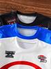 Three-piece set of boys' American retro classic number print jerseys, multi-color trendy loose short-sleeved T-shirts, spring/summer style.