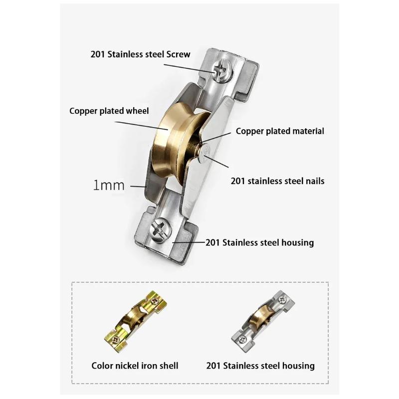 4 шт. Раздвижные двери Оконный шкив Бесшумный несущий ролик Вогнутое колесо Винтажные алюминиевые окна/Дверные раздвижные ролики на заказ