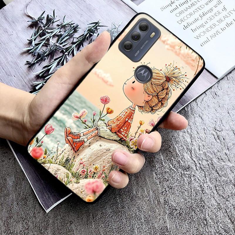 Lovely Girl Phone Case For Motorola Moto G85 G55 G05 G14 G75 G31 G50 G10 G20 G30 G60 G13 G32 G84 G54 G53 G72 G24 Power