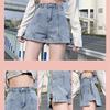 Летние свободные тонкие джинсовые женские шорты, джинсы с надписью на молнии, женский стиль, широкие короткие брюки с высокой талией и широкими штанинами