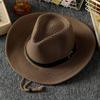 Summer Western Style Straw Hat Unisex Large Head Circumference Sun Protection Travel Cap