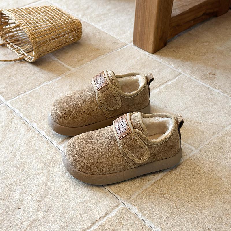 Детские зимние нескользящие снегоступы 2025 - Теплые, Утепленные бархатом, Мягкая подошва, Меховые хлопковые ботинки для девочек