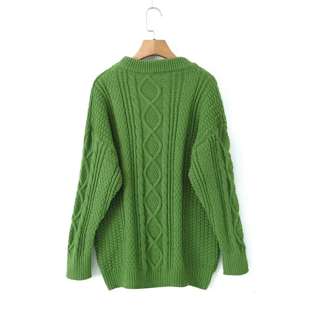 Женский простой повседневный уличный свитер, толстый вязаный свитер, зимний модный свитер с длинным рукавом, жаккардовый свитер, топы, джемперы