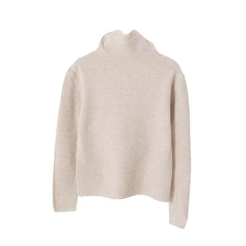 Трикотаж для детей, майка с полувысоким воротом, осень-зима 2024, майка для мальчиков и девочек, внутри, длинный рукав, детские топы, одежда