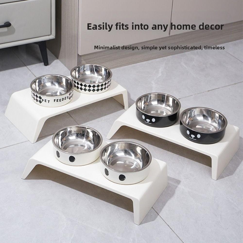 Миска для кошачьей еды и воды с защитой от переворачивания, двойная миска, миска двойного назначения для кошки и собаки, диспенсер для корма для домашних животных, для влажного и сухого корма