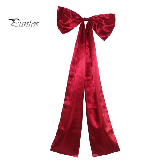 Верхушка для рождественской елки, бант, большой бант из атласной ленты с зажимом, удлиненные банты для вечеринки, свадьбы, выпускного, торжественного платья, аксессуар