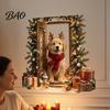 Decorative Puppy Wall Decal for Christmas 2Pcs 3D Illusion Dog Sticker, Removable Self?Adhesive Festive Door Living Room Decal, Holiday Mural
