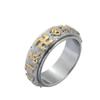 Mens Stainless Steel Rotating Ring with Six Sacred Words Bold and Stylish Finger Accessory for Trendy Men