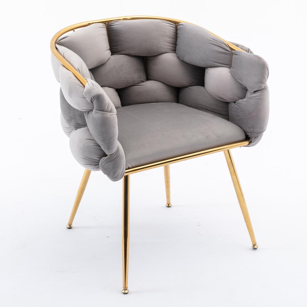 Luxurious, Modern Accent Chair, Vanity Chair with Metal Frame for Bedroom, Living Room, Dining Room, Set of 2