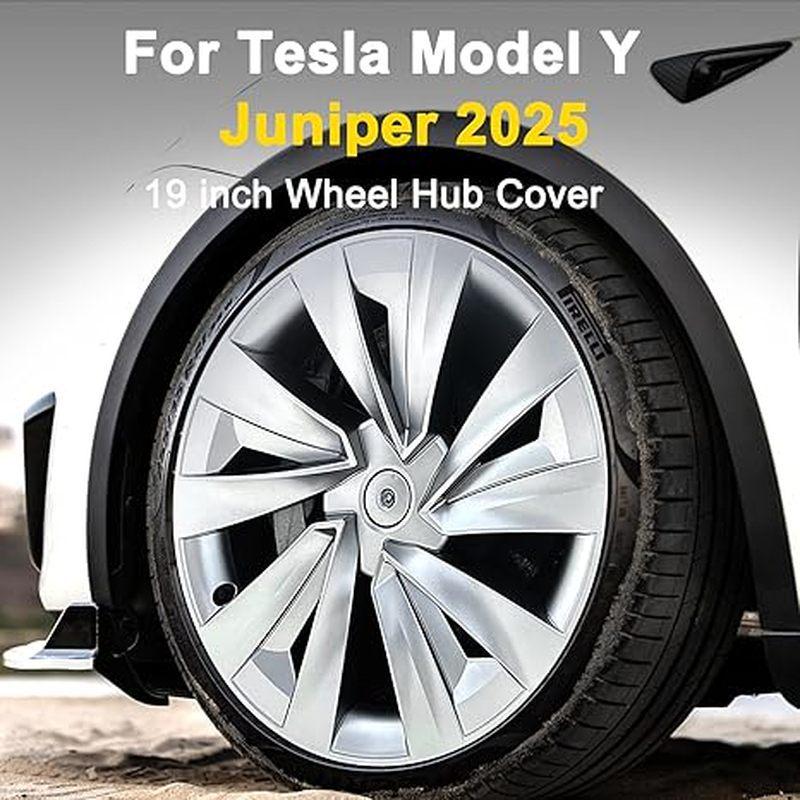 Серебристый 19-дюймовый колпак для обновленного Tesla Model Y 2025-2026