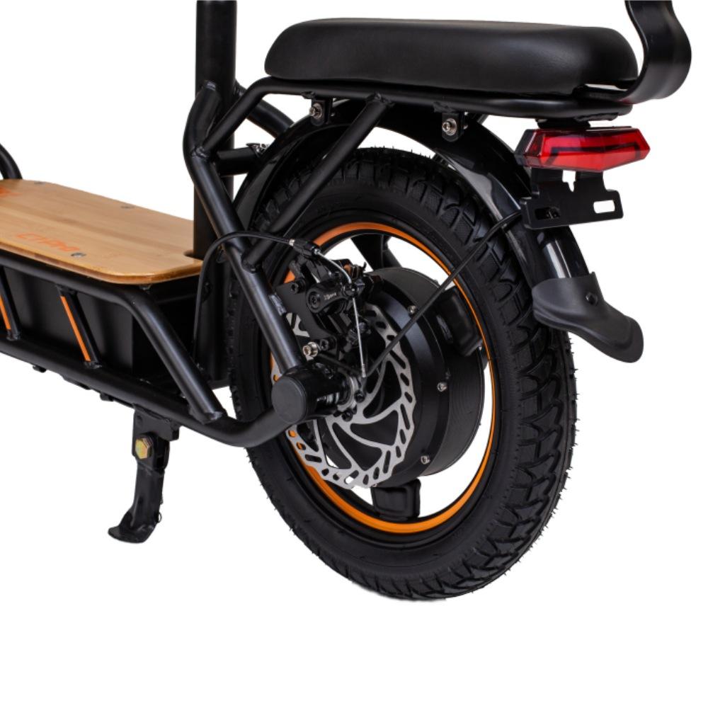 Электросамокат KuKirin C1 Pro 500 Вт, аккумулятор 48 В, 26 Ач, 14-дюймовый электросамокат с задним сиденьем и передней корзиной для хранения вещей, педали из цельного дерева