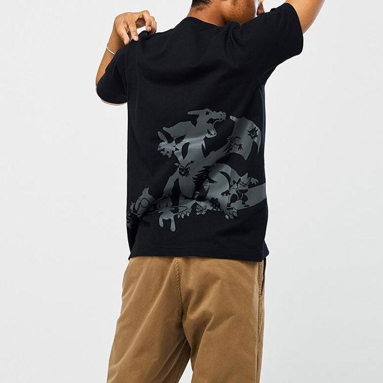 Uniqlo X Покемон Реверсивная Принтованная Облегающая Футболка Унисекс Топы Черный UQ422039000