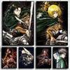 80s Retro Anime Characters Attack On Titan Japan Painting Canvas Print Posters for Room Living Manga Art Home Wall Decor Picture