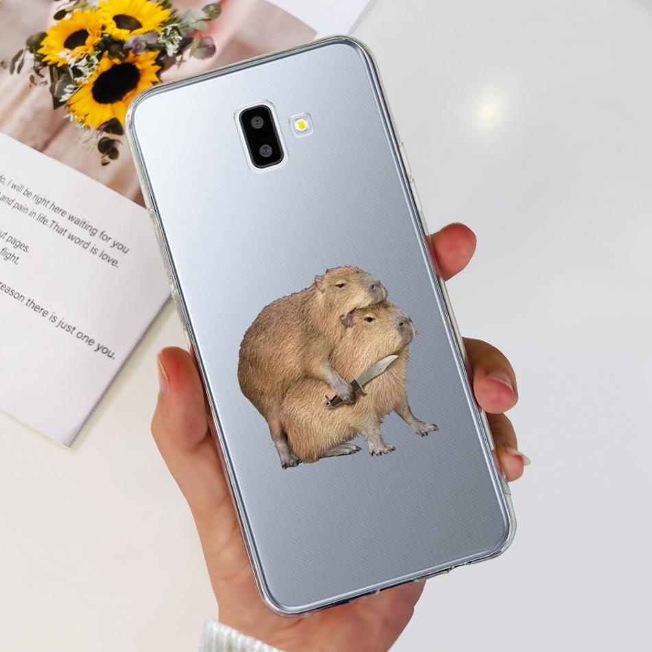 Чехол для Samsung Galaxy J6 Plus Samsung J6 2018 J 6 J6Plus J610F J600F Элегантная Печать Мягкий Силикон ТПУ Прозрачная Задняя Крышка Телефона