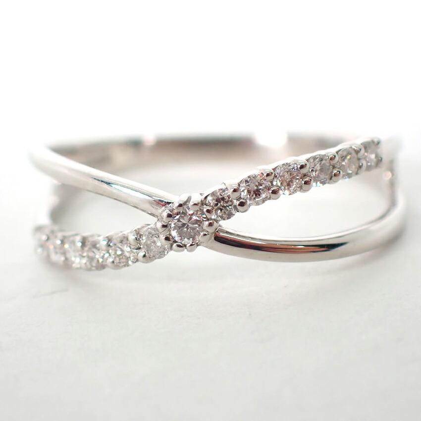 [Used] K18WG Diamond/0.17ct/Ring/Size 11/g427-49