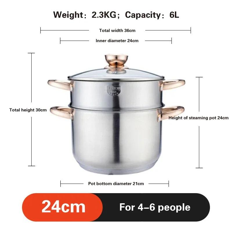 Немецкое мастерство 304 нержавеющая сталь кастрюля для супа Набор для супа кастрюля с пароваркой Утолщенная кастрюля для варки на пару и тушения кастрюли и сковороды кастрюля для хот-пота