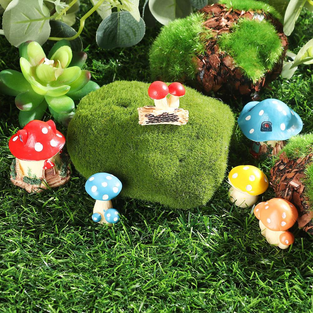 Garden Mini Accessories Micro Landscape Miniature Mushroom House Mushroom Figurines Gnome Terrarium