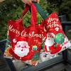 Christmas Canvas Tote Bag Reusable Grocery Shopping Bag Winter Holiday Gift Goodie Bag for Gifts Wrapping Storage