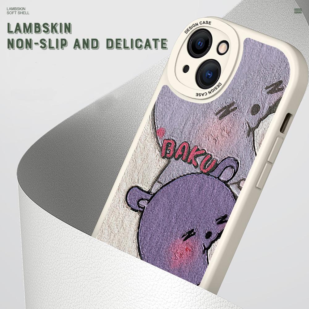 Slim Skin Feeling Cartoon Pattern Soft Silicone PU Leather Cover Phone Case for iPhone Samsung Huawei Honor Xiaomi Redmi OPPO Realme Vivo
