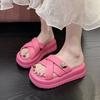 Thick Bottom Moccasin Slippers Women's Outer Cross Soft Bottom Beach Shoes Casual Sandals Slippers
