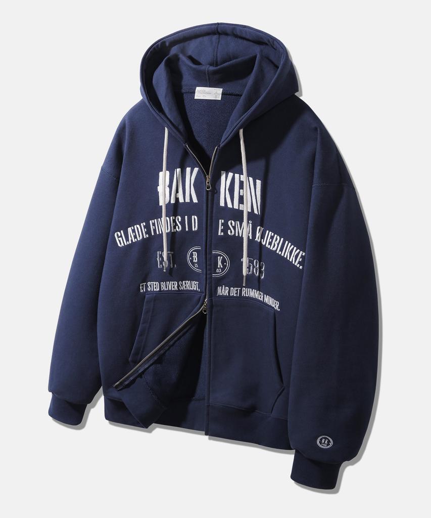 Худи Bakken Four Seasons с вышивкой и двусторонней молнией Bk7993_Темно-синий