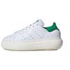 Stan Smith Бело-зеленые женские кроссовки на платформе Cloud-White Off-White ID2786