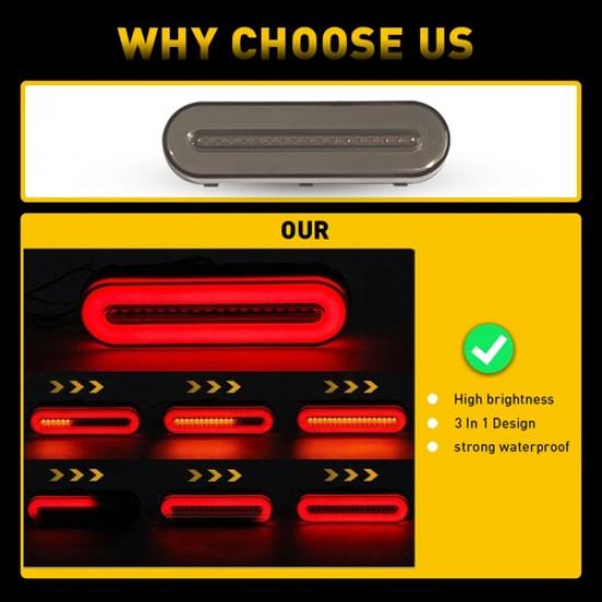 LED DRL Light Tail Bar Brake Stop Flowing Turn Signal Lamp For Trucks Ttractors