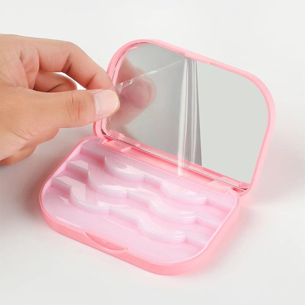 Empty False Eyelashes Storage Box With Makeup Mirror Fake Eye Lash Organizer  Travel