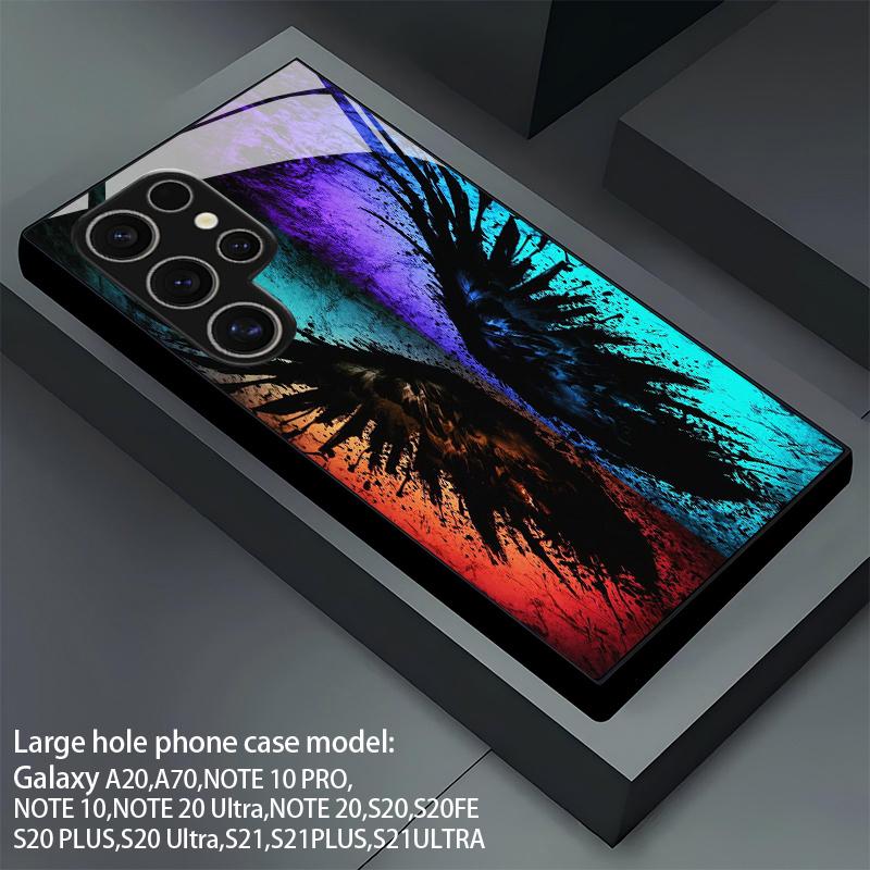 Чехол для телефона 2D с узором «Цветное крыло» для Samsung Galaxy S26 S25 S24 S23 S22 S21 S20 A56 A36, стеклянный защитный чехол