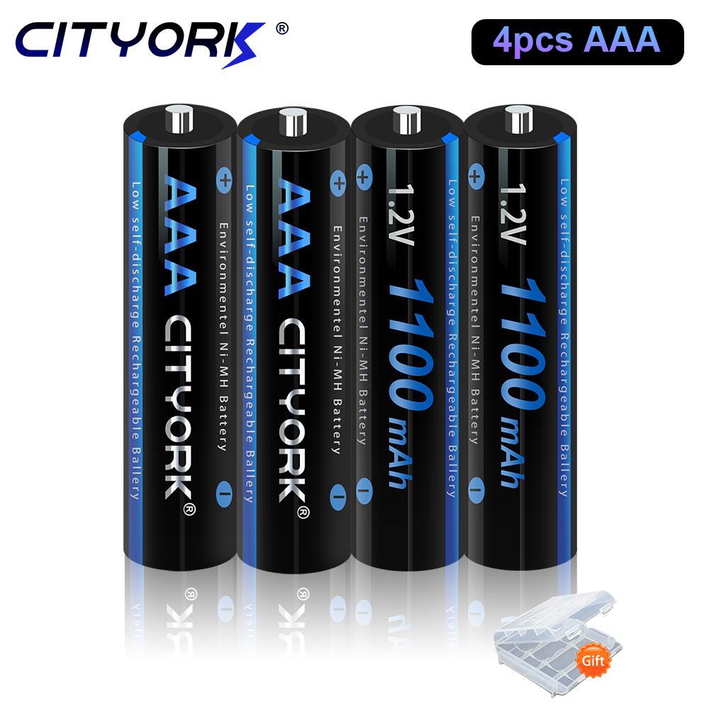 Cityork 2-16 шт. аккумуляторная батарея AAA 1100 мАч 1,2 В Ni-MH аккумуляторная батарея AAA 3A батареи aaa Battey