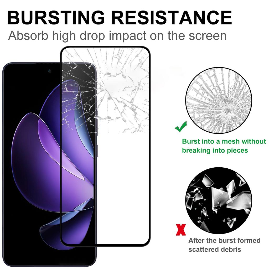 Для Oppo Reno13 F 5G Защитное стекло AGC Полный клей Черная рамка Защитная пленка