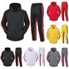 Men'S Hooded Sportswear Two-Piece Long Sleeved Pullover Hoodie Sweatshirt+Sweatpants Set