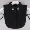 Pearl Detachable Collar Women Crystal Diamond Chiffon Shirt False Fake Collar Women Removable Peto Mujer Chemisier Faux Cols Tie