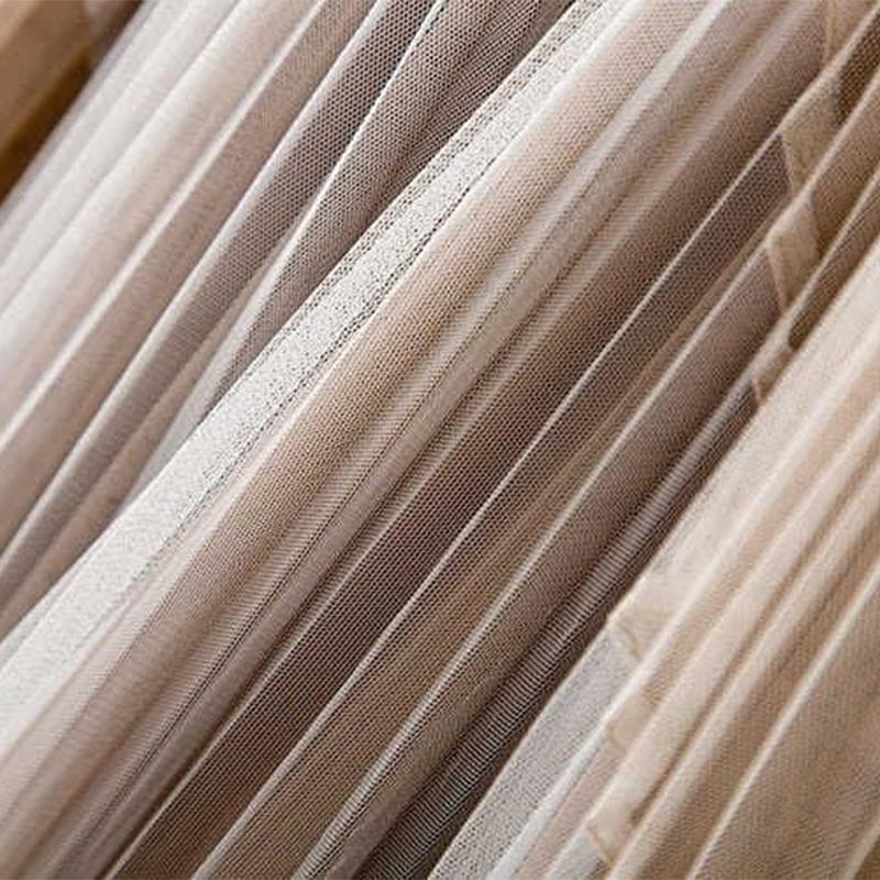 Плиссированная сетчатая юбка с высокой талией, утягивающая эластичную талию, большая юбка средней длины