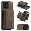 DG.MING M1 Series for iPhone 16 Pro Max Case Kickstand PU Phone Cover with Detachable Wallet