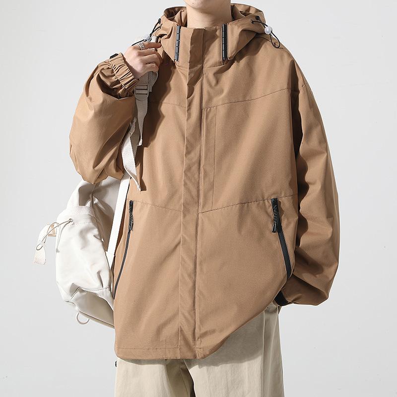Куртки мужские весна и осень модная брендовая верхняя одежда с капюшоном универсальные мужские водонепроницаемые куртки мужская одежда
