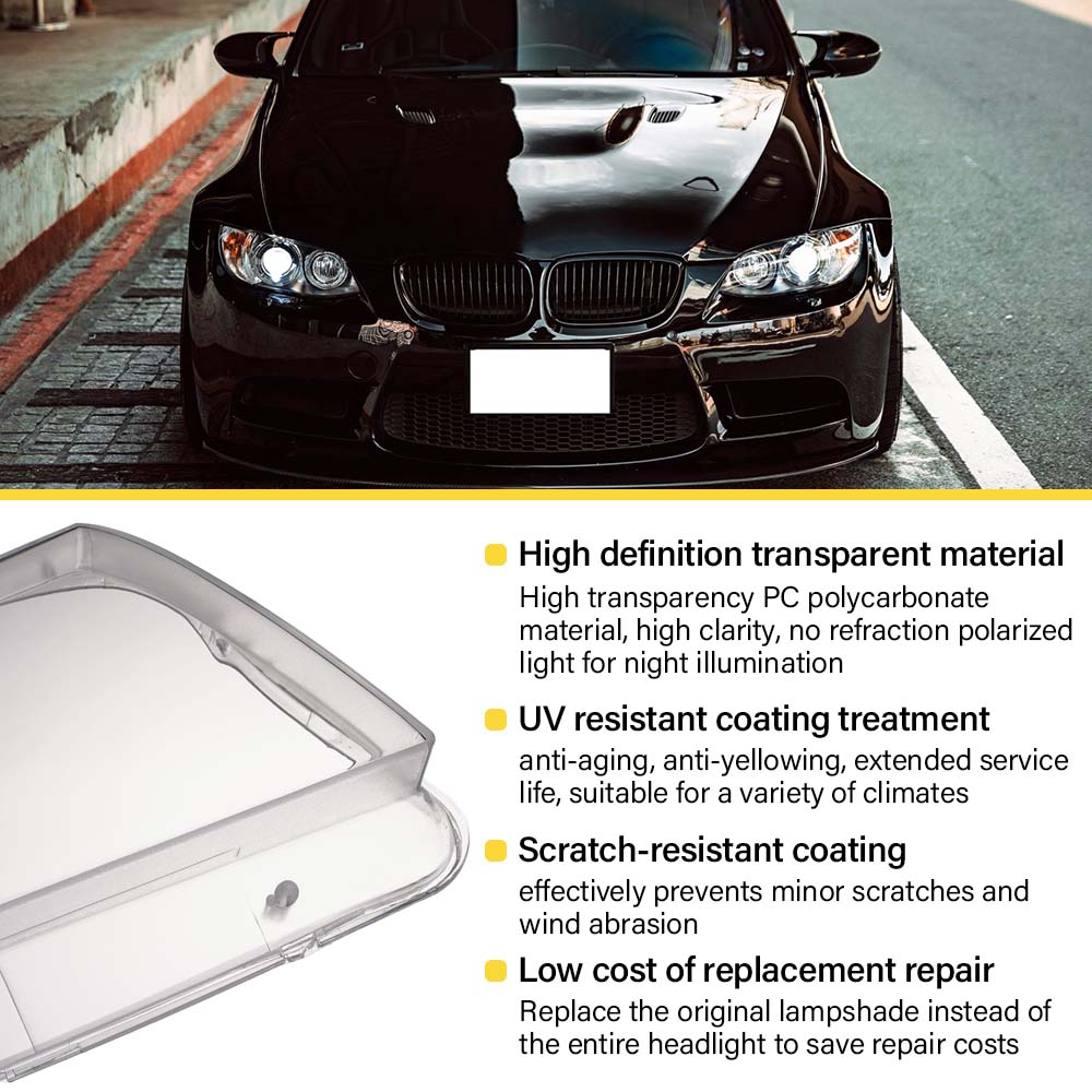 Car Headlight Cover Suitable for BMW 3 Series E90 2005-2012 (high-end with Lens), Car Headlight Lens Replacement Cover