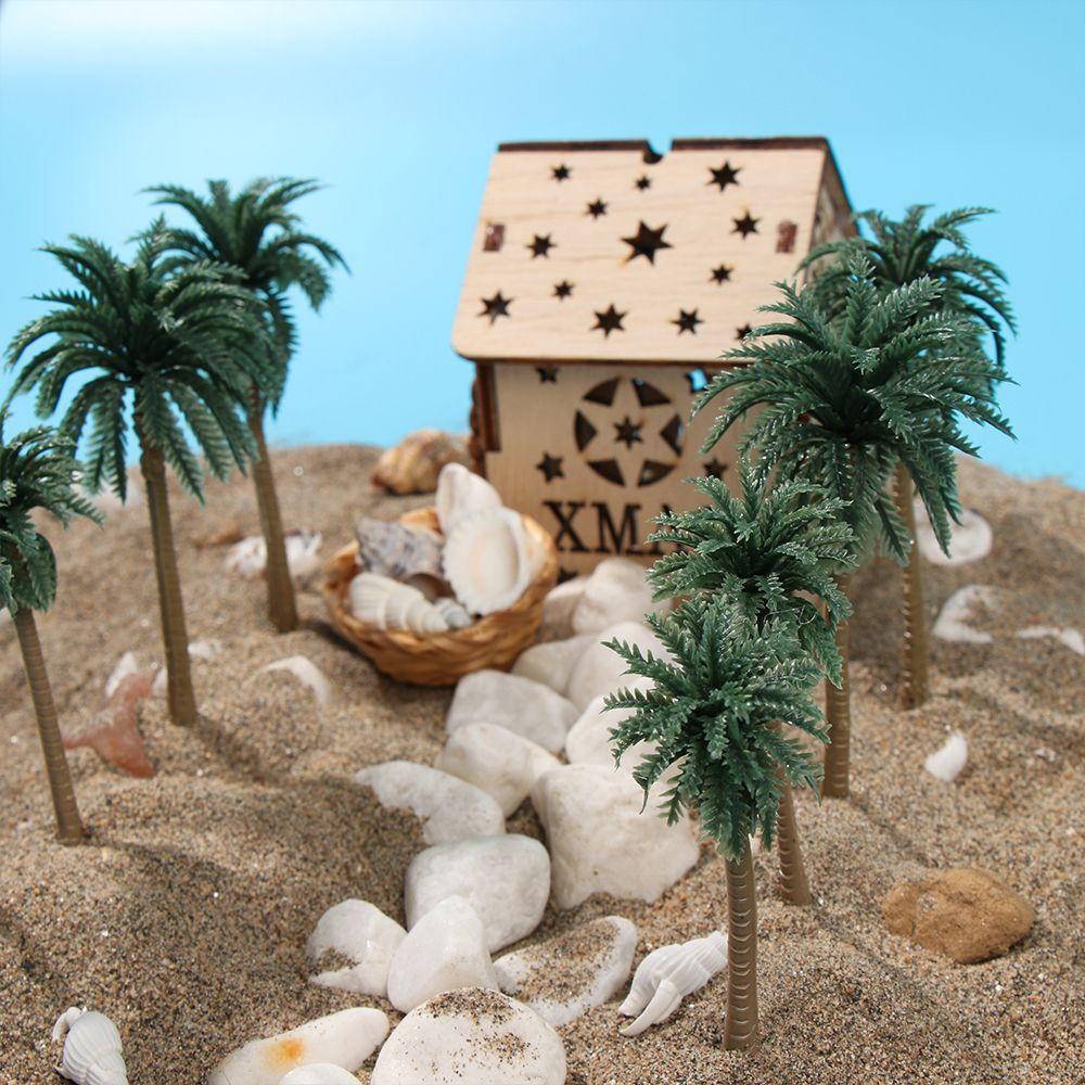 5Pcs Exquisite Miniature Plant Sand Table Plant Pots model Coconut Palm Tree Craft Micro Landscape Plastic Bonsai