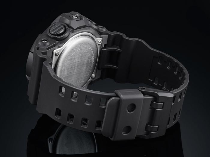 Casio Мужские кварцевые часы GA-700-1B из смолы, водонепроницаемые 200 м, аналоговые, ударопрочные